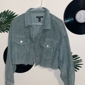 Forever 21 crop jacket in sea green / teal